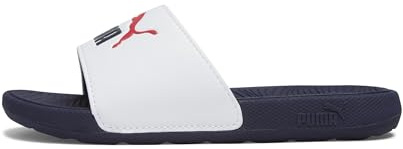 Puma Unisex Kids Cool Cat 2.0 Ps Slide Sandals, Puma White-Puma Navy-For All Time Red, 34.5 EU