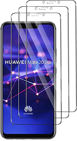 Protector de Pantalla para Huawei Mate 20 Lite [3 Unidades] Vidrio Templado, Dureza 9H, Antiarañazos, Sin Burbujas, HD Vidrio Templado