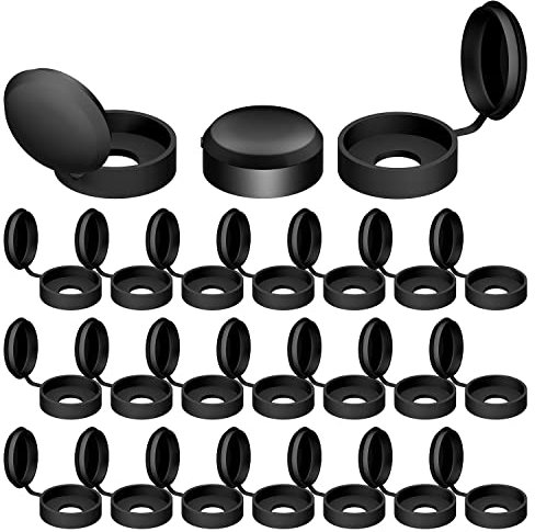 AIEX 100pcs Black Plastic Screw Caps, Hole Diameter 17mm (M)