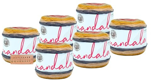 Lion Brand Yarn - Mandala – 6er-Pack mit Nadelstärke (Centaur)