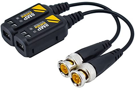 DollaTek 2 Paar AHD/TVI/CVI/CVBS Kabelstecker Koaxial Analog BNC auf Netzwerkkabel 8MPVideoB für 4K 720P / 960P / 1080P / 3/4/5 / 8MP Überwachungskameras