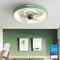Ventilador de Techo con Luz Mando Distancia 76W LED Regulable Ventilador Lámparas de Techo Moderno Silencioso Ventilador Luces de Techo con Temporizador para Salón Dormitorio 48CM Verde