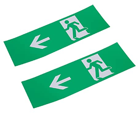 8 Stück Schild Notausgang | PVC selbstklebend | Notausgangsschild Pfeil links | Fluchtwegschild Rettungsweg