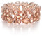 EVER FAITH Strass Cristalli Art Deco Costume Jewelry Irregolare Ovale Goccia Prom Bracciale Elastico per Donna Champagne Rosa Oro-Fondo