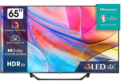 Hisense TV 65A7KQ - QLED Smart TV de 65 Pulgadas Televisor, con Quantum Dot Colour, 60Hz VRR, Dolby Vision & Dolby Atmos, Bluetooth & HDMI, Compartir en el televisor, Alexa Built-in (2023)
