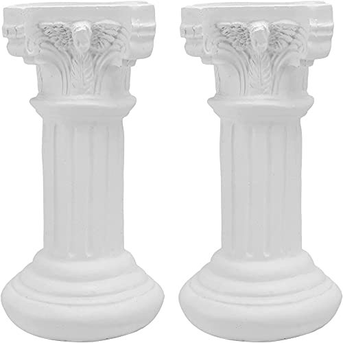 YZJSSL 2 Stücke Römische Säule Griechische Säule Statue Harz Ständer Griechische Säule Figurine Skulptur Für Hausgarten Aquarium Landschaft Sand Tischdekoration