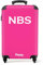 NoBoringSuitcases.com® Koffer personalisiert, Handgepäck Koffer - 55x40x20cm Handgepäck Trolley, Koffer Klein - Handgepäckkoffer - Rosa mit weißen Beschriftung - Leicht - Koffer mit Namen Initialen