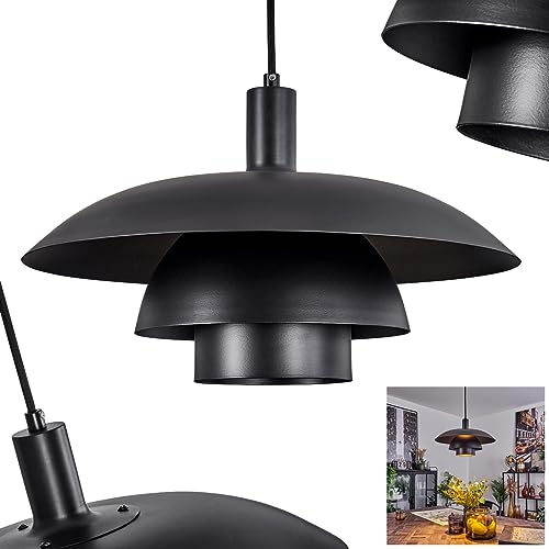 HOFSTEIN Hängeleuchte Sundet, Hängelampe aus Metall in Schwarz, Pendelleuchte im skandinavischen Design mit rundem Schirm (Ø 38 cm), 1-flammig, Höhe max. 114,5 cm, 1 x E27 ohne Leuchtmittel
