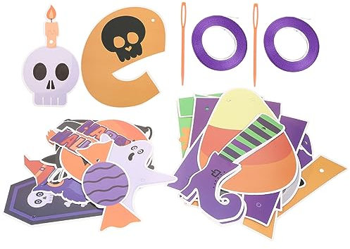 BESPORTBLE 2st Halloween-Banner Aus Papier Dekoratives Halloween-Banner Fröhliches Halloween-wimpelbanner Halloween-Dekorationen Blumengirlande Wohnkultur Draussen Das Schild Hanf Seil