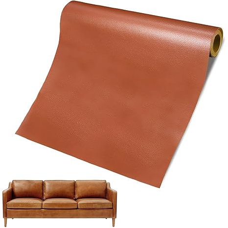 60 x 137cm Selbstklebendes Kunstleder Patch, Leder Reparatur Set Patch Kit, Leder Patch Selbstklebend, Lederfolie, Kunstleder Selbstklebende für Sofas, Autositze, Bürostuhl, Kopfteil (Hellbraun)