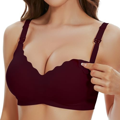 Dresime Nursing Bras for Breastfeeding,Wireless Ultra Comfort Maternity Bra Jelly Strip Support Pregnancy Bralette
