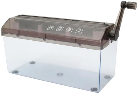 Mini Manueller Aktenvernichter Tragbarer Aktenvernichter 3 mm Streifen Schnitt Transparentes Fenster Bereit zum Tragen von Dokumenten Papierschneidewerkzeug für Papierrechnungen Quittungen Schwarz