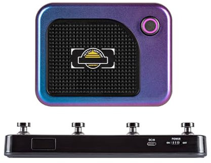 Looper Ampli de Guitare électrique DH05i, système IAMP, Machine à Tambour de Chargement Portable, adapté à la Guitare/Basse et Autres Instruments de Musique (Size : Speaker+Pedal)