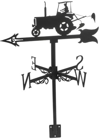 DIKACA Windfahne Wetterfahne Aus Metall Traktor Wetterfahne Bauernwetterfahne Wetterfahne Aus Eisen Für Traktoren Windrichtung Hahn Huhn Wetterfahne Dachfahne Fee Instrument Schmiedeeisen