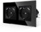 JIMEIDA Enchufes Dobles con USB en Negro,Enchufes de Vidrio de 16Amp con Carga Rápida USB A Enchufe de Pared al Ras-157 * 86mm,250V