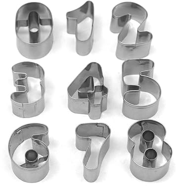 RADISOPH Cookie Cutters, 0-8 Number Cookie Cutter Set Stainless Steel Number Cookie Cutter Number Shaped Cookie Molds for DIY Baking Cake Fondant Sugarcraft Biscuits Decoration