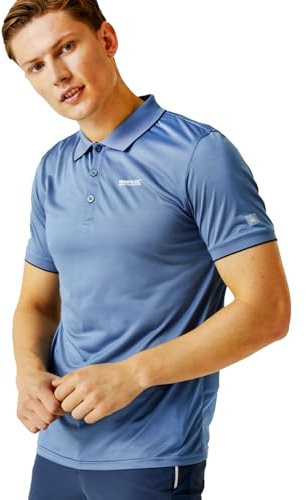 Regatta Mens Remex II Jersey Quick Dry Short Sleeve Polo Shirt Top - Coronet - M