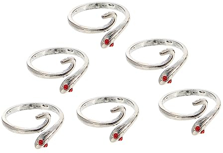 Operitacx 6stücke Häkelschlaufenringe Schlange Geformt Für Finger Stricken Nähen Quiltprojekte Komfortabel Leicht Tragbar Elegant Glänzend Dekoration