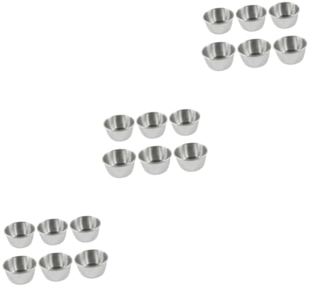 Garneck Lot De 3 Petits Bols À Sauce Tasses Et Ramequins En Acier Inoxydable Pour Assaisonnement Et Bols À Riz Pour Garçons Et Filles 6 Pièces X 3