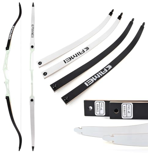 surwolf Takedown Recurve Bogenglieder 66/68/70 Zoll, Wettkampf Recurve Bogen Wurfarme, 12–40 Pfund, Ziel Recurve Bogen, Langbogen（schwarz,66-20lbs）