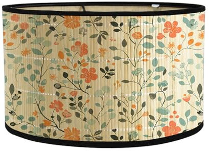 Morbuy Abat-Jour en Bambou Floral, Diamètre 30cm, Remp. Tambour, Detachable pour Lampe de Table