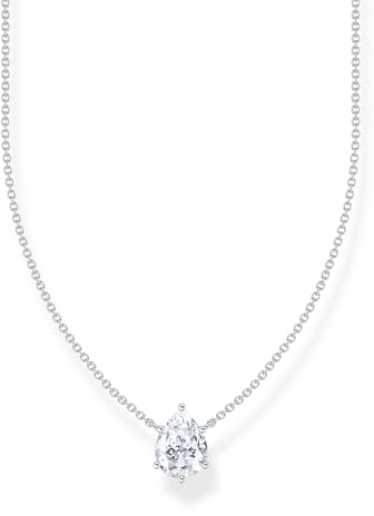 Thomas Sabo Kette mit weißem Tropfen-Anhänger 925 Sterlingsilber KE2213-051-14