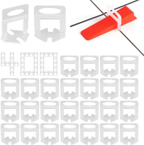 400 Pezzi Distanziatori per Piastrelle 2mm Livellamento delle Piastrelle Spessori in Plastica Clip di Livellamento per piastrelle Riutilizzabili per Livellamento per Piastrelle