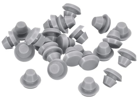 Sourcing Map 25Pcs Silicone Hole Plugs, Grey, 5-5.5mm, 0.2-0.22, 0.39, 0.28, Set of 25