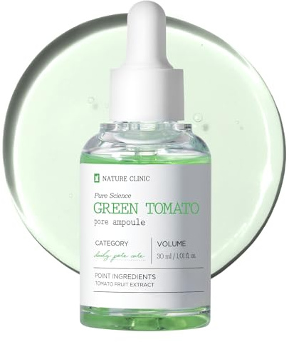 TOSOWOONG Green Tomato Ampulle, Porenpflege, Gesichtspflege, fettige Haut | Zaubernuss, Hyaluronsäure, Talgkontrolle, verfeinert das Hautbild, feuchtigkeitsspendend, glättend, K-Beauty, 30 ml