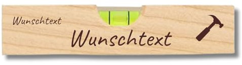 Individuelle Wasserwaage - direkt hier Konfigurieren - Teemando - mit Wunschtext und Logo 15x3,2x2,2 cm
