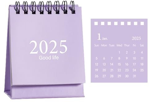 Baoqifong 2025 Tischkalender,Tischkalender Klein stehend, Monatsplan 360-Grad-Umblättern, 2025 Flip-Kalender für das Klassenzimmer, tragbar, Tischkalender zum Stehen