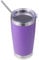 Volhoply 20oz 550ml Travel Insulated Tumbler with Lid and Straw, Double Wall Insulated Travel Iced Coffee Mug Fits Car Cup Holder,Powder Coated Cups for Hot & Cold Drinks, BPA Free（Purple,1 Set）