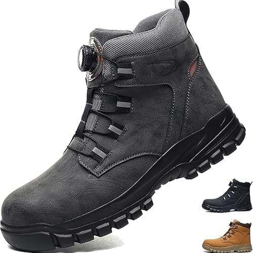 SDERG Womens Work Boots Size 8 Black Steel Toe Cap Boots Steel Toe Safety Boots