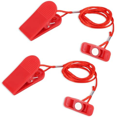 2stk Laufband Magnetschlüssel, 4x1,5cm Laufband Magnet Magnetischer Sicherheitsschalter Universell Laufband-Not-Aus-Magnet für Laufbänder (Rechteck)