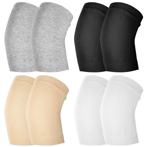 Grevosea 4 Pairs Knee Warmers for Women Men Knee Braces Liner Sleeve Supports Knee Compression Sleeve Fabric Leg Pads Knee Braces Compression Sleeve Knee Supports Winter Cycling Ski Medium