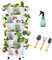 NNYCC 6 Giardino Verticale Vaso per Fiori con Rotelle Mobili,Torre di Fragole Piante Verdure Impilabile per Interni ed Esterni,Bianca