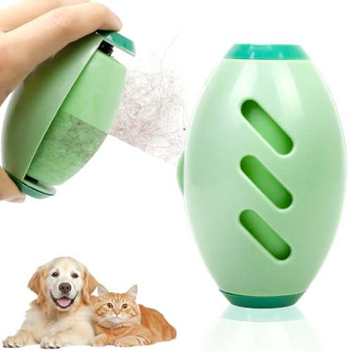 Reusable Lint Roller, Washable Pet Hair Remover, Lint Remover for Clothes, Silicone Sticky Portable Gel Lint Rollers Ball Animal Fur Removal Tool (Green)