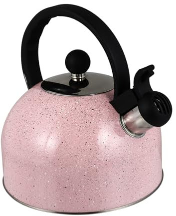 Veemoon Edelstahl Wasserkessel Mit Pfeifsignal Sicherer Heißwasserspender Für Herd Und Induktion Komfortabler Griff Praktische Teekanne Für Zuhause Und Reisen Farbe Zufällig