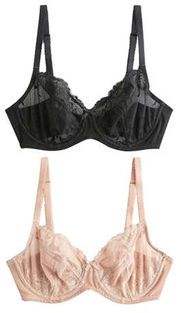 NEXT Damen Unwattierte Balconette BHS im 2er-Pack, DD+