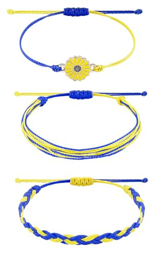DIEKE Handgefertigte Schnur mit ukrainischem Symbol, Schmuck, Geschenke für Männer und Frauen