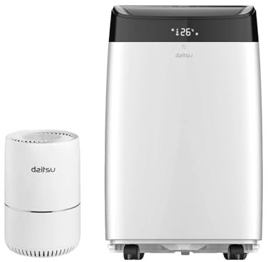 Daitsu - Aire Acondicionado Portátil Alisios Premium con Wi-Fi | Deshumidificador y Ventilador Silencioso | Compacto y Eficiente | Hasta 22 m2 | Purificador de Aire Holly Incluido como Obsequio