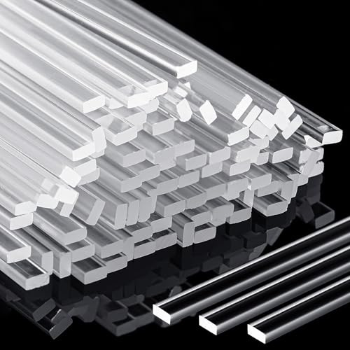 Beeveer 100 Pcs Flat Clear Sticks for Cake Toppers Acrylic Candy Cake Pops Sticks Lollipop Reusable Candy Rods for DIY Cupcake Chocolate Cookie Dessert Decorations (6)