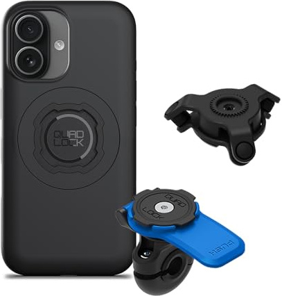 Quad Lock Mirror Motorcycle Phone Mount with Vibration Dampener and MAG Phone Case for iPhone 17