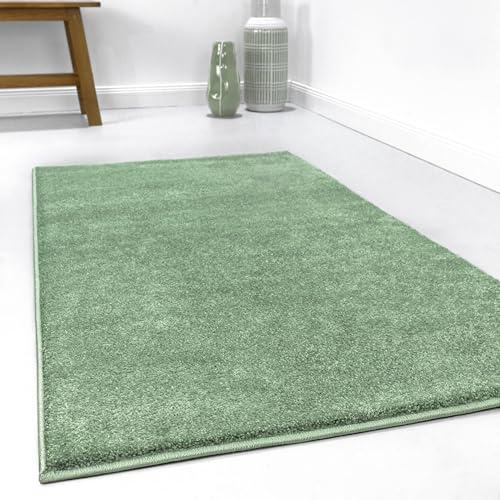Wecon Home - Moderner Kurzflor Teppich - Läufer für Wohnzimmer, Flur, Schlafzimmer, von Esprit - Campus (120 x 170 cm, Mint Grün)