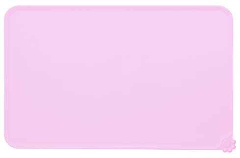 Set de Table en Silicone Anti-Fuite, imperméable, antidérapant, Tapis de Bol d'alimentation pour Animaux de Compagnie, Accessoire pour Chiens et Chats, Sol de Cuisine, Table à (Rose)