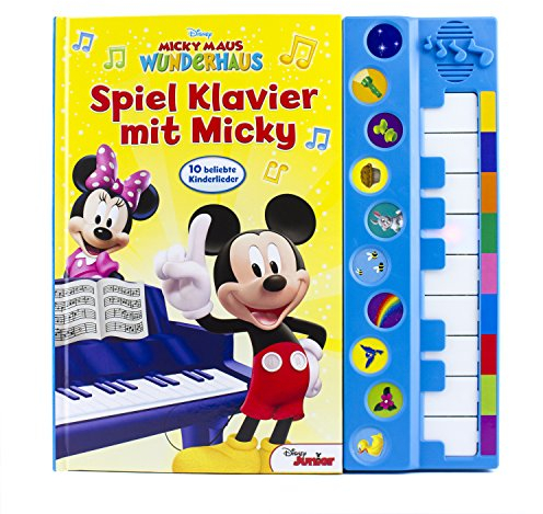 Spiel Klavier mit Micky - Disney Junior Liederbuch mit Klaviertastatur - Vor- und Nachspielfunktion - 10 beliebte Kinderlieder - Pappbilderbuch: 10 ... Klaviertastatur - Vor- und Nachspielfunktion