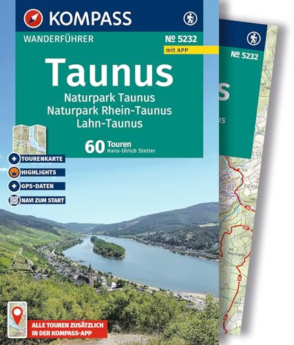 KOMPASS Wanderführer Taunus, Naturpark Taunus, Naturpark Rhein-Taunus, Lahn-Taunus, 60 Touren mit Extra-Tourenkarte: mit Touren und GPS-Daten in der KOMPASS-App