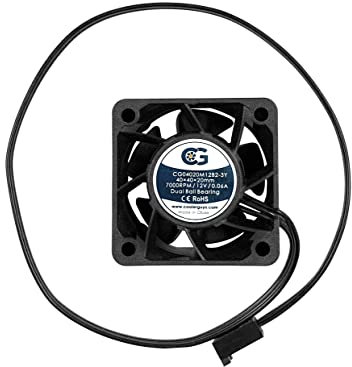 Coolerguys 40x20mm Medium Speed Dual Ball Bearing 12v 3pin Fan (40mm, Desktop, Laptop)