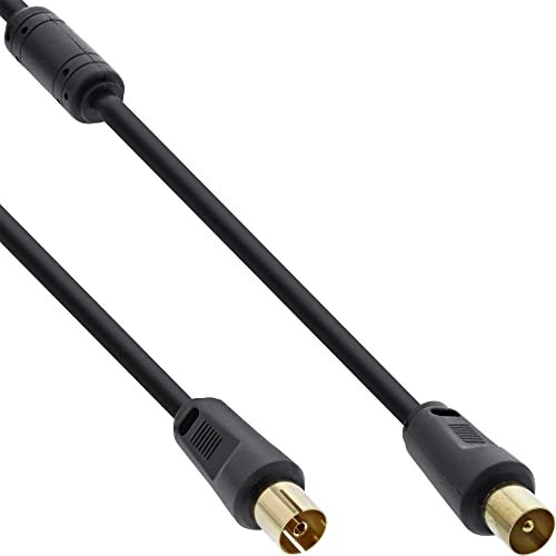 InLine 69407P Antennenkabel, 2x geschirmt, mit Filter, >85dB, schwarz, 7m