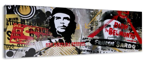 Visario Bild auf Leinwand Che Guevara Kuba 120 x 40 cm Modell-Nr. XXL 5707 Bilder fertig gerahmt auf echtem Holzrahmen riesig. Ausführung Kunstdruck als Wandbild mit Rahmen.